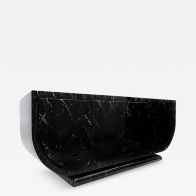 Faux Marble Lacquered Credenza