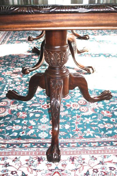 Faux Marbre Topped Triple Pedestal Dining Table