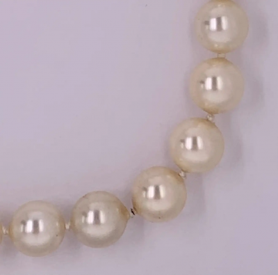 Faux Pearl Choker Necklace with Plated Locket