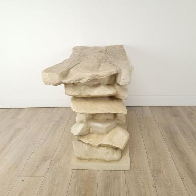 Faux Stacked Stone Console by Sirmos circa 1970