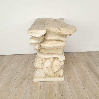 Faux Stacked Stone Console by Sirmos circa 1970
