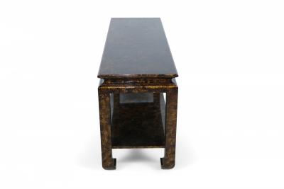 Faux Tortoise Shell Finished Console Table With Shelf