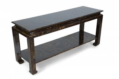 Faux Tortoise Shell Finished Console Table With Shelf