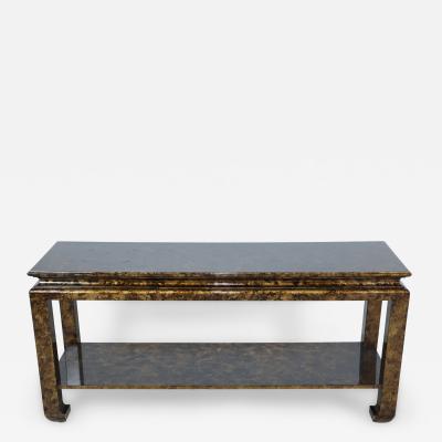 Faux Tortoise Shell Finished Console Table With Shelf