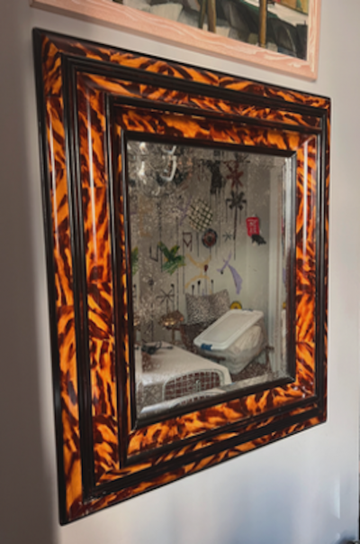 Faux Tortoiseshell Antiqued Mirror