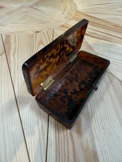 Faux Tortoiseshell Lucite Rectangular Box