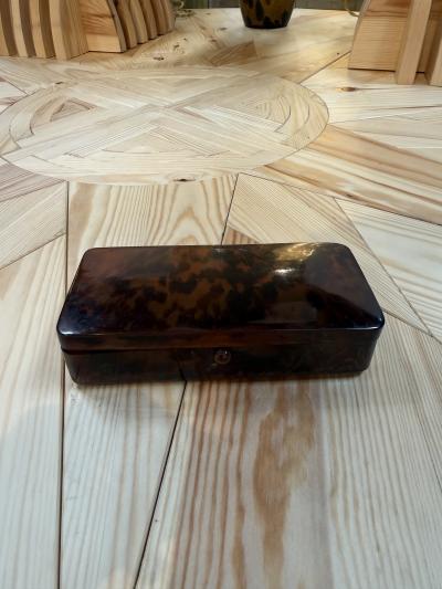 Faux Tortoiseshell Lucite Rectangular Box