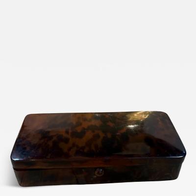 Faux Tortoiseshell Lucite Rectangular Box