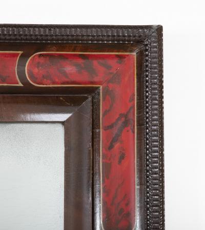 Faux Tortoiseshell Queen Anne Style Mirror with Segmented Border