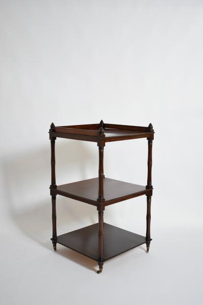 Faux bamboo bookshelves pedestal table 1960s 