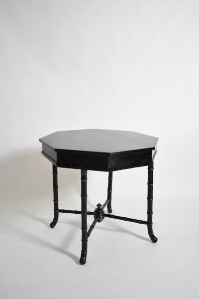 Faux bamboo octogonal table 1910s 