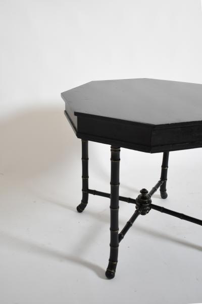 Faux bamboo octogonal table 1910s 