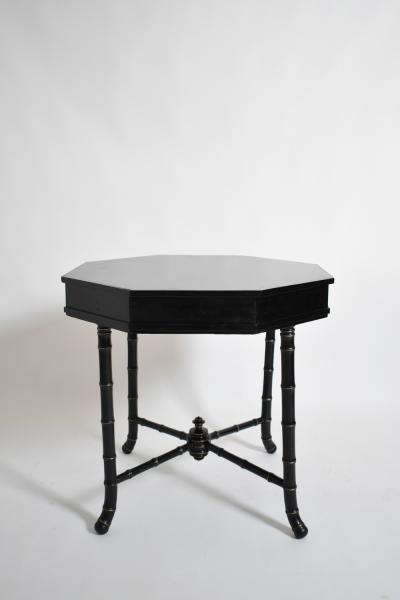 Faux bamboo octogonal table 1910s 