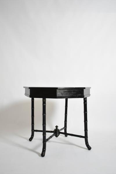 Faux bamboo octogonal table 1910s 