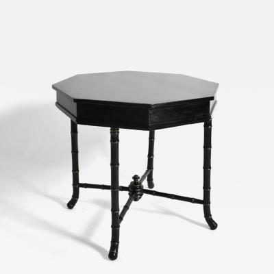 Faux bamboo octogonal table 1910s 