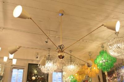 Fedele Papagni CREAM COLOUR STAR FIVE CEILING LIGHT