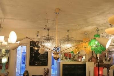 Fedele Papagni CREAM COLOUR STAR FIVE CEILING LIGHT