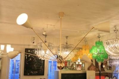Fedele Papagni CREAM COLOUR STAR FIVE CEILING LIGHT