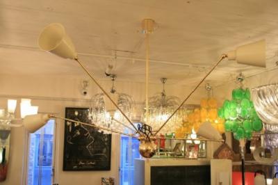 Fedele Papagni CREAM COLOUR STAR FIVE CEILING LIGHT