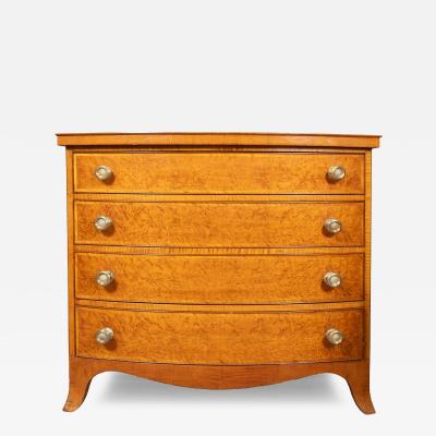 Federal Birdseye Maple Bow Front Chest Of Drawers