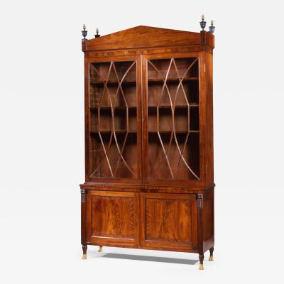 Federal Bookcase with Brass Paw Feet