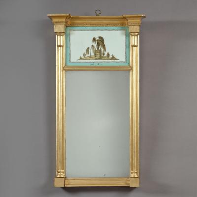 Federal Gilt and Egomise MIrror with Alexander Hamilton Memorial