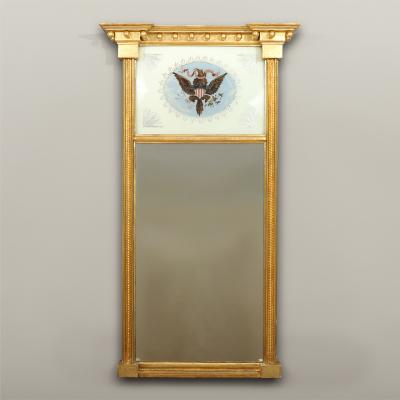 Federal Mirror with Patriotic Eglomise Tablet