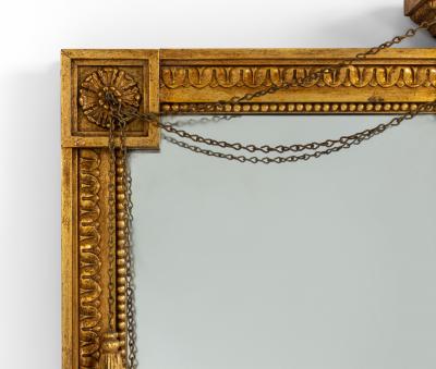 Federal Rectangular Gilt Wood Mirror Surmounted by an Eagle