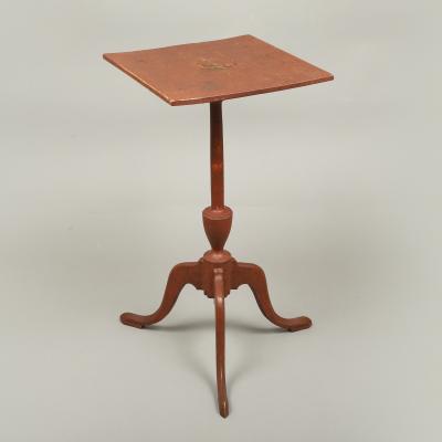 Federal Red Painted Candle Stand
