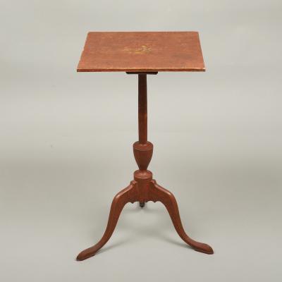 Federal Red Painted Candle Stand