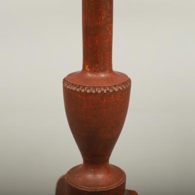 Federal Red Painted Candle Stand