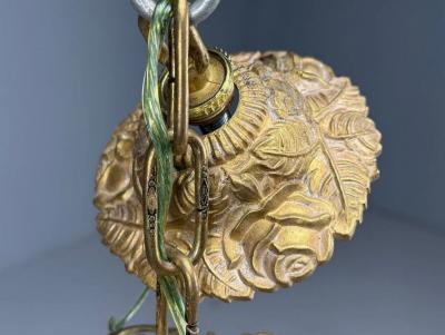 Federal Style Chandelier Bronze Ebony Europe 1960s