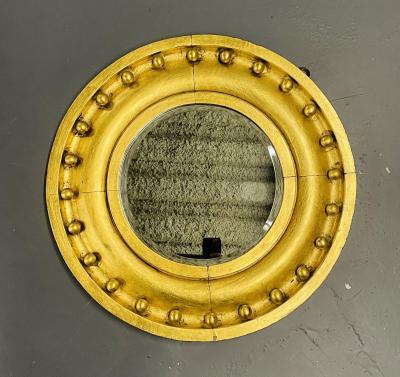 Federal Style Circular Mirror Giltwood Wall Pier Vanity