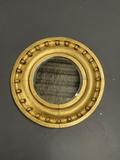 Federal Style Circular Mirror Giltwood Wall Pier Vanity