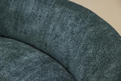 Federico Munari Blue Curved Sofa In The Style Of Federico Munari Italy 1950s