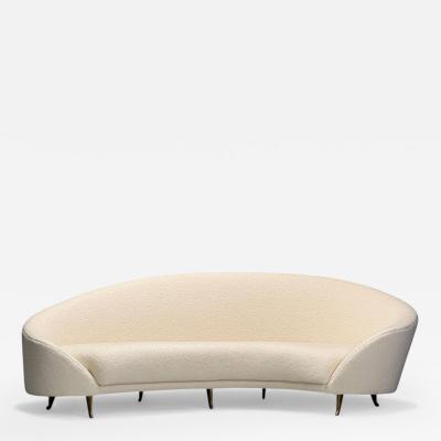 Federico Munari Italian Modern White Boucle Bronze Italy 1950s