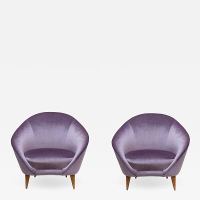 Federico Munari Pair of Mid Century armchairs Italian design by Federico Munari