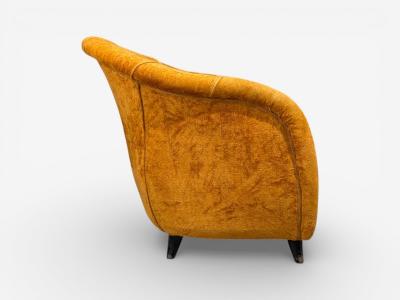 Federico Munari Style Lounge Chairs Fabric Ebonized Wood Italy 1960s