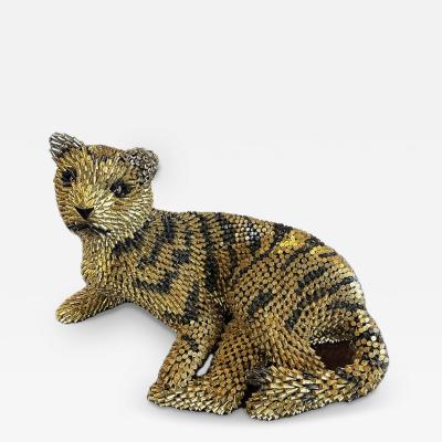 Federico Uribe Cat Sculpture in Bullet Casings by Federico Uribe