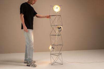 Felice Ragazzo Poliedra Sculptural Space Age Lamp by Felice Ragazzo for Harvey Guzzini Italy