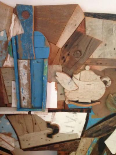 Feliceantonio Botta Abstract Wood Collage by Felice Antonio Botta Italy 20th Century