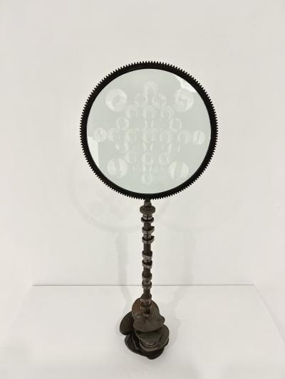 Feliciano Bejar Glass and Iron Magiscope Sculpture by Feliciano B jar