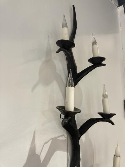 Felix Agostini 1960s huge bronze sconces attributed to Felix Agostini