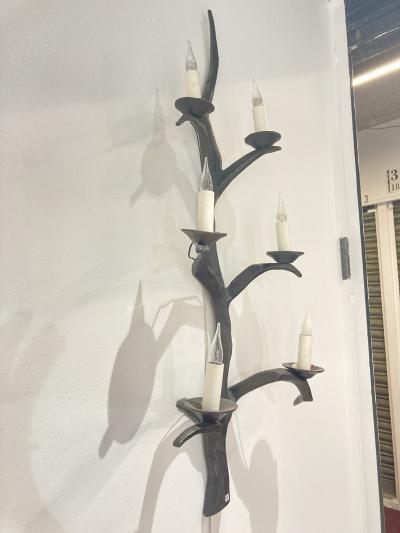 Felix Agostini 1960s huge bronze sconces attributed to Felix Agostini