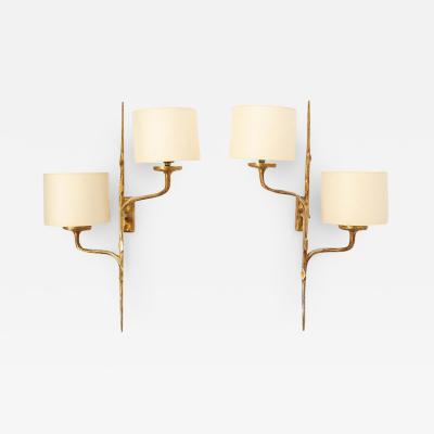 Felix Agostini PAIR OF GILT BRONZE SCONCES BY FELIX AGOSTINI