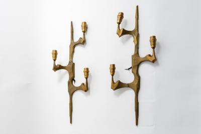 Felix Agostini Pair Of Bronze sconces in the style of Felix Agostini