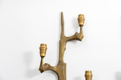 Felix Agostini Pair Of Bronze sconces in the style of Felix Agostini