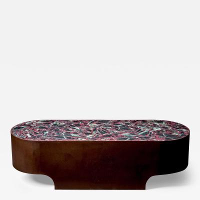 Felix Muhrhofer Handcrafted Felix Muhrhofer Terrazzo Coffee Table Cardinal Jeanne pink green