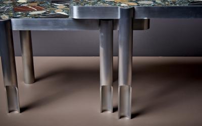 Felix Muhrhofer Handcrafted Set of Felix Muhrhofer 3 Deacon Federico Terrazzo Coffee Side Tables