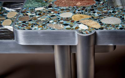 Felix Muhrhofer Handcrafted Set of Felix Muhrhofer 3 Deacon Federico Terrazzo Coffee Side Tables